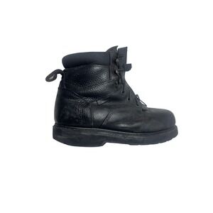 RedHead Combat Work Boots Mens Sz 10.5 W Black Leather Steel Toe Hiking Hunting